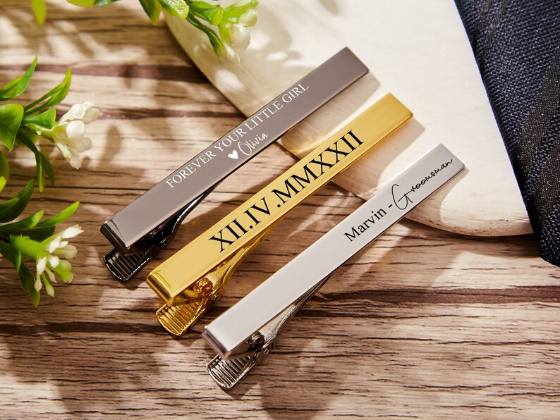 Personalize Groomsman Tie Clip,engrave Tie Clip,monogram Men Tie Clip,custom Best Man Tie Clip