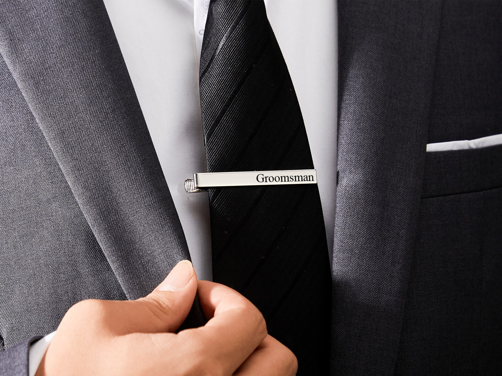 Personalize Groomsman Tie Clip,engrave Tie Clip,monogram Men Tie Clip,custom Best Man Tie Clip