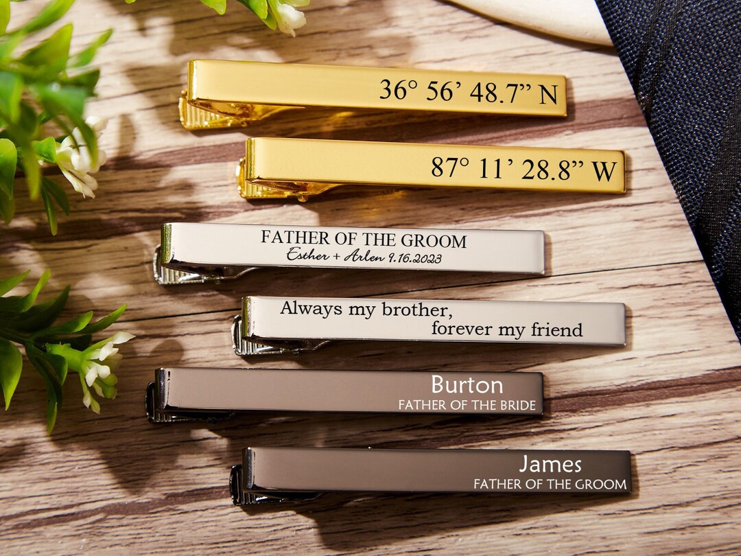 Personalize Groomsman Tie Clip,engrave Tie Clip,monogram Men Tie Clip,custom Best Man Tie Clip