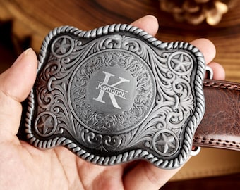 Engraved Custom Belt Buckle, Personalized Groomsmen Belt Buckle, Western Belt Buckle, Monogram Belt Buckle, Cowboy Buckle Gift for Dad