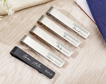 Personalize Groomsman Tie Clip,Engrave Tie Clip,Monogram Men Tie Clip,Custom Best Man Tie Clip,Gift For Groomsman,Gift For Him,Gifts For Men