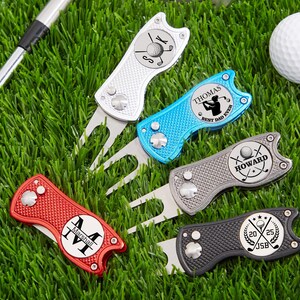 Personalized Golf Divot Tool With Ball Marker,Custom Golf Gift for Dad,Engraved Golf Ball Marker,Father’s Day Gifts for Dad/Coach