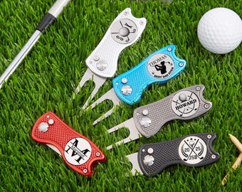 Personalized Golf Divot Tool With Ball Marker,Custom Golf Gift for Dad,Engraved Golf Ball Marker,Father’s Day Gifts for Dad/Coach