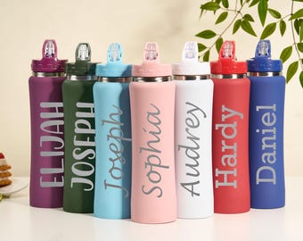 Personalized Laser Engraved Water Bottle With Custom Image Logo Text, Kid Water Bottle, 12oz 20oz Sport Water Bottle,Back To School Gift