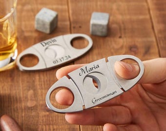 Customized Cigar Knife, Custom Engraved Cigar Cutter, Cigar Travel Case, Fathers Day Gifts, Christmas Gift for Him, Groomsman Gift Best Man