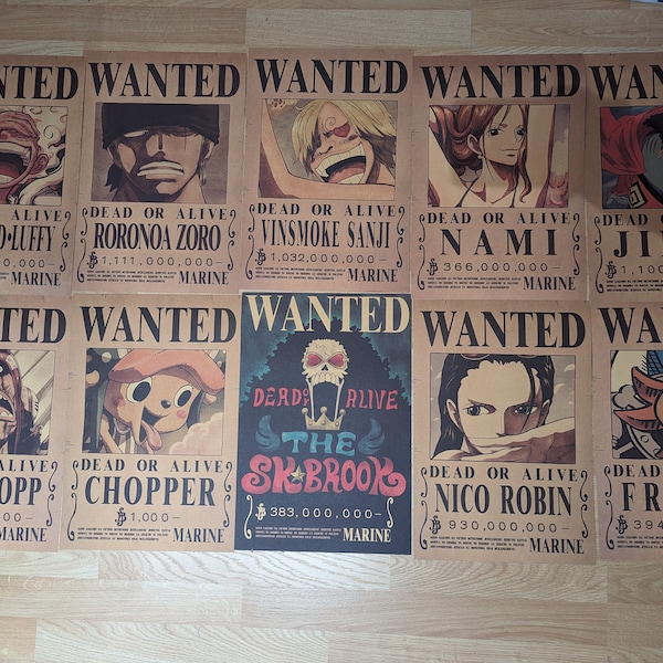 One Piece wanted prime bounty wanted poster A3 format Monkey D Luffy Roronoa Zoro