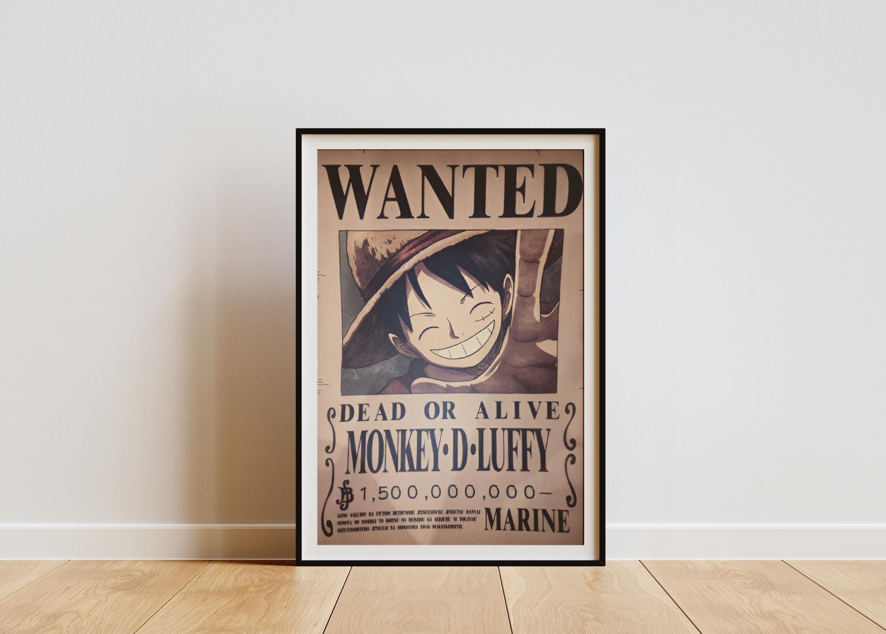 One Piece Wanted Prime Bounty Wanted Poster A3 Format Monkey D