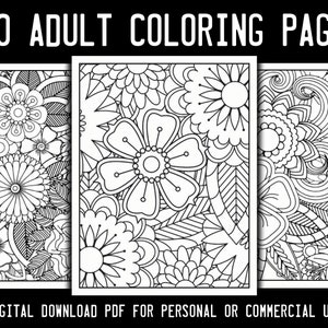 120 Adult Coloring Book Pages, Printable Coloring Pages, KDP Printable Interior