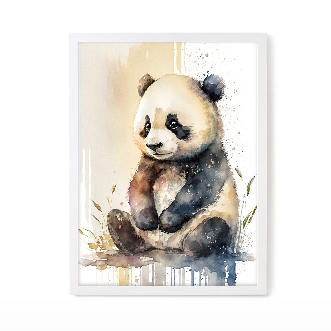 Watercolor Panda Wall Art, Baby Panda Watercolor Printable Art ...