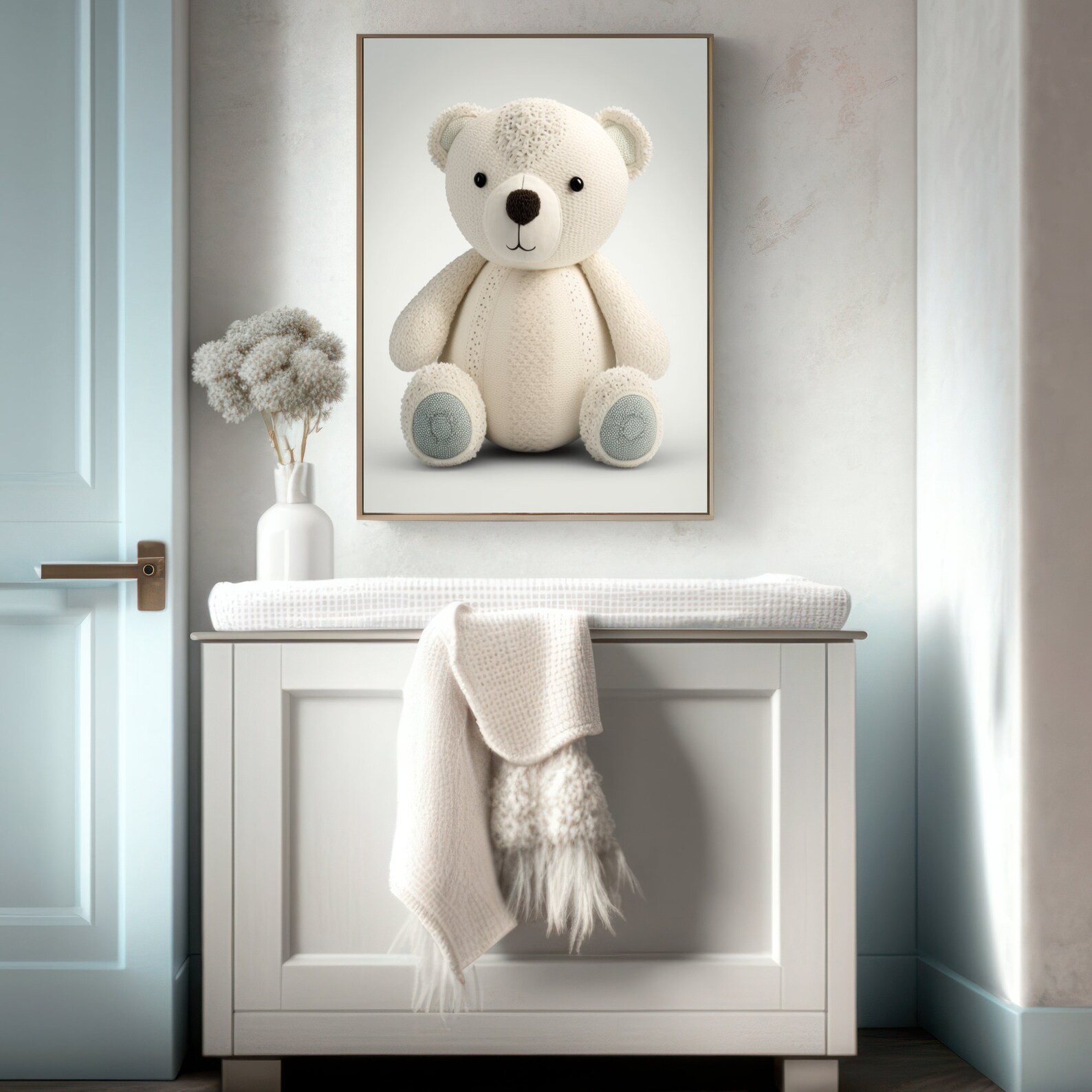 Teddy Bear Wall Art for Nursery Illustration Teddy Bear Etsy