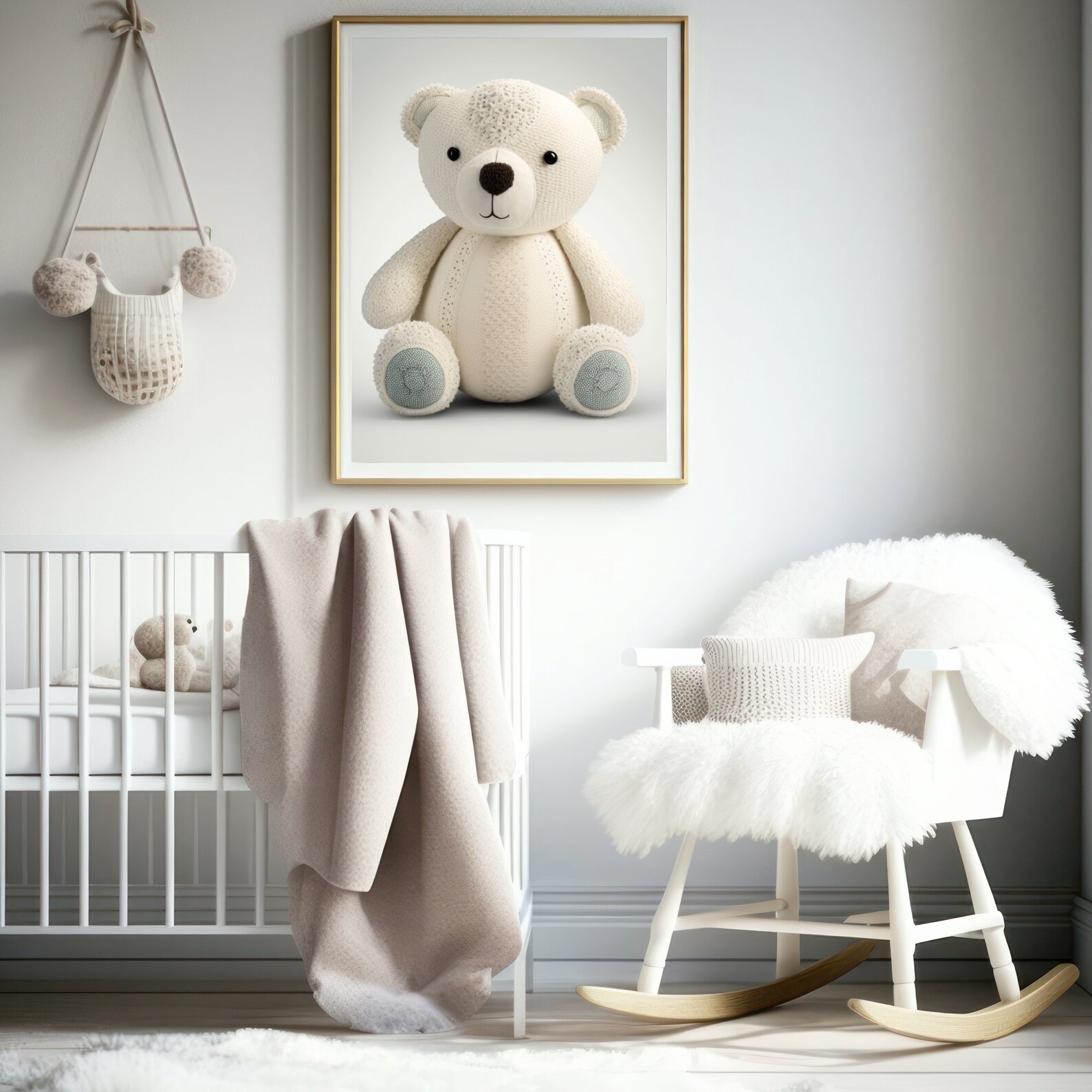 Teddy Bear Wall Art for Nursery Illustration Teddy Bear Etsy