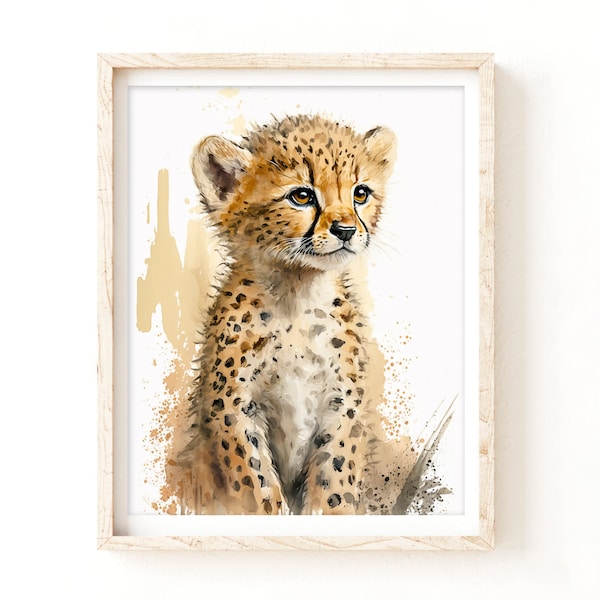 Cheetah Art Print Etsy