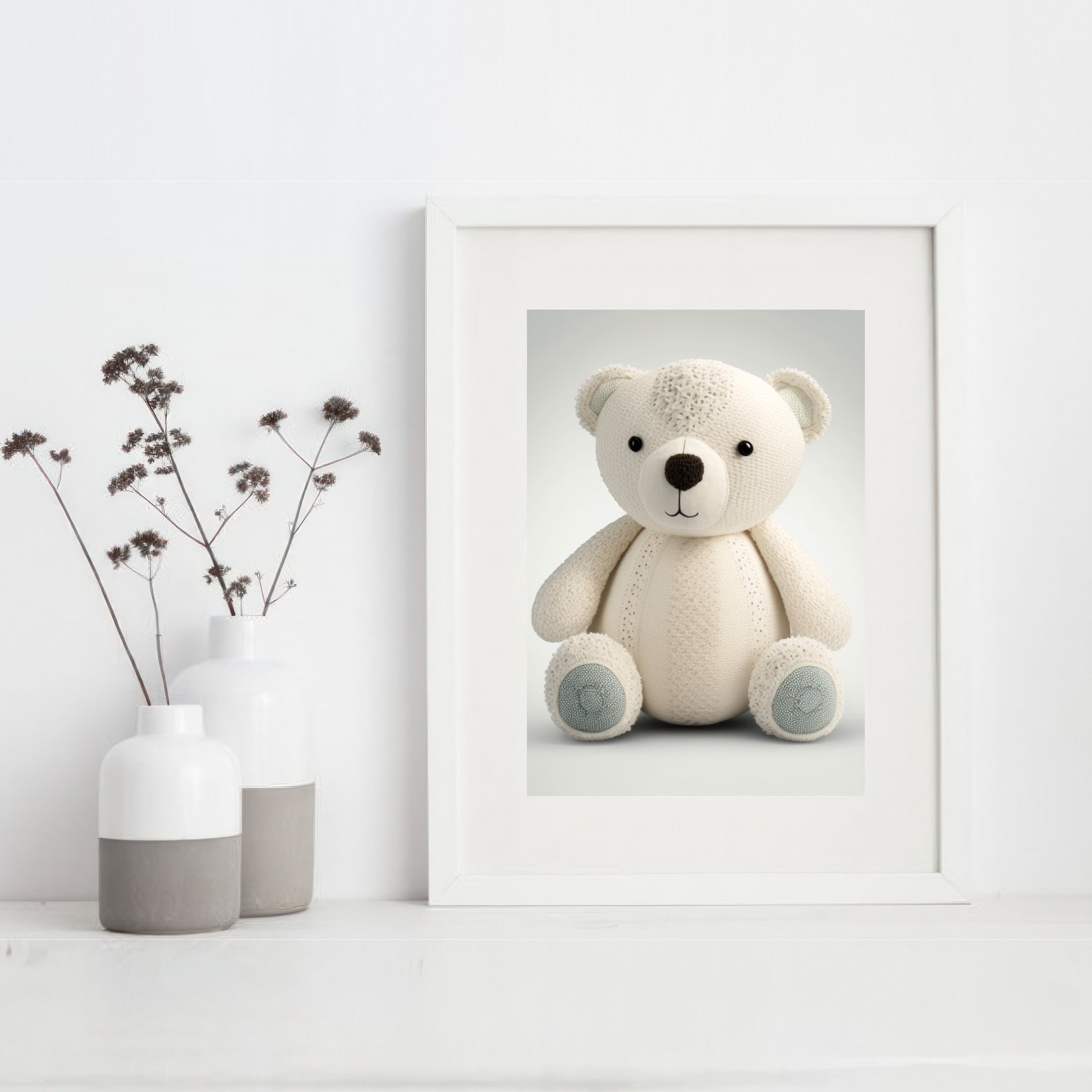 Teddy Bear Wall Art for Nursery Illustration Teddy Bear Etsy