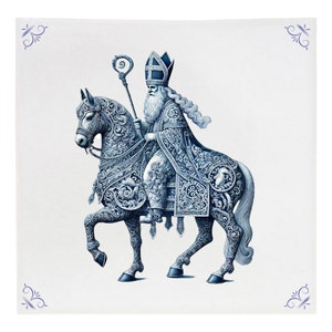 Sinterklaas, tile, delft blue, delft blue tile, kitchen, bathroom tile, wall art, backsplash, Sinterklaas avond, 5 december, sint, sint gift