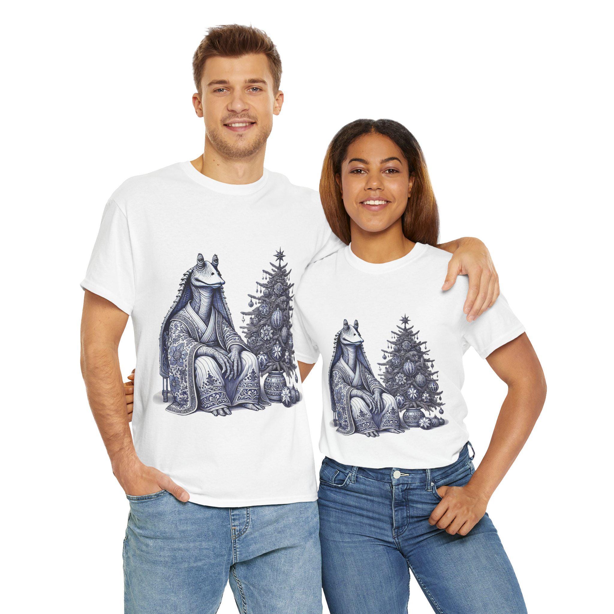 ジャー・ジャー・ビンクスTシャツ、デルフトブルー、スター・ウォーズ 