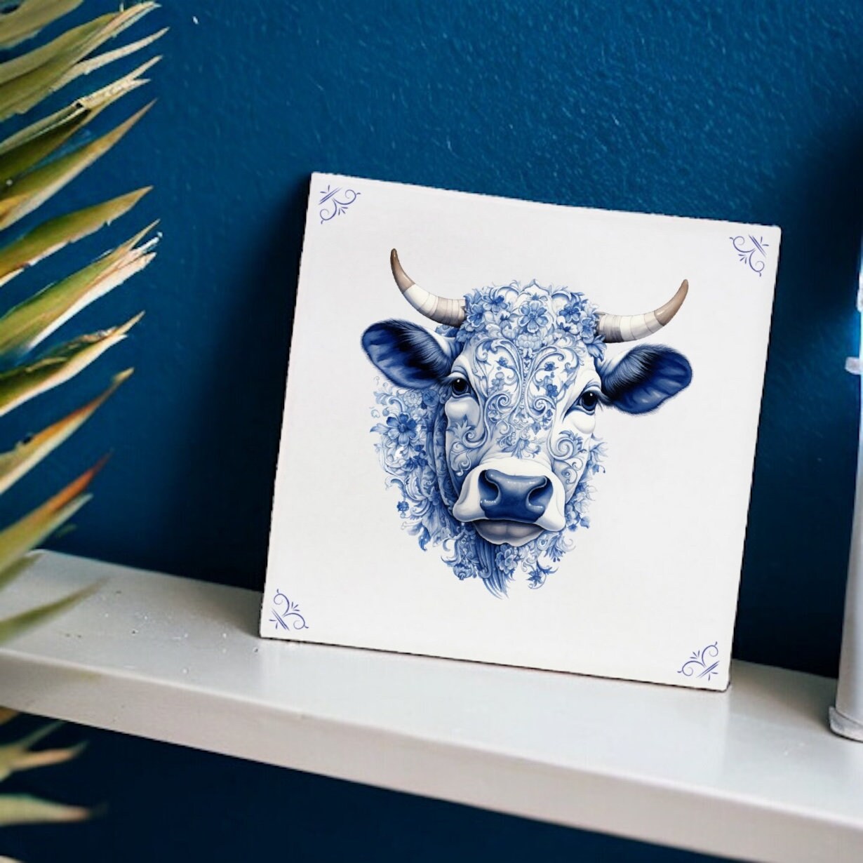 Cow Tile, Delft Blue, Delft Blue Tile, Delft Blue Cow, Cow Lover ...