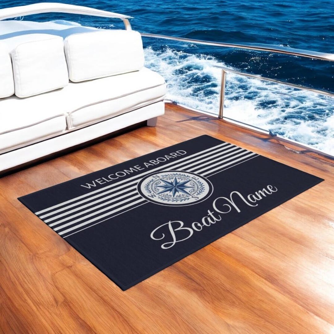 Compass Rose, Nautical Rug, Boat Mat, Boat Enthusiast Gift, Coastal ...