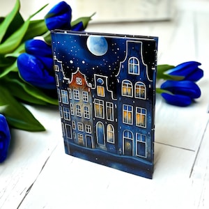 Notebook Delft Blue, Notebook, Amsterdam, Canal house, Delft Blue, Memobook, Diary, Journal, Canal houses, stationery, dutch design, for her