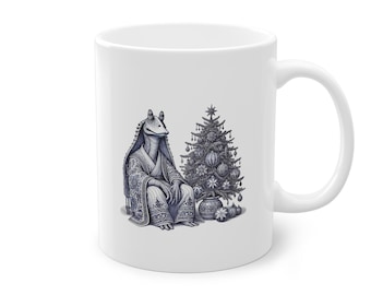 Delft Blue Mug, Jar Jar Binks Design, Xmas Decor, 11oz Ceramic Cup, Gift for Geek, ceramic mug, Coffee lover, Coffee cup, Coffee, vintage