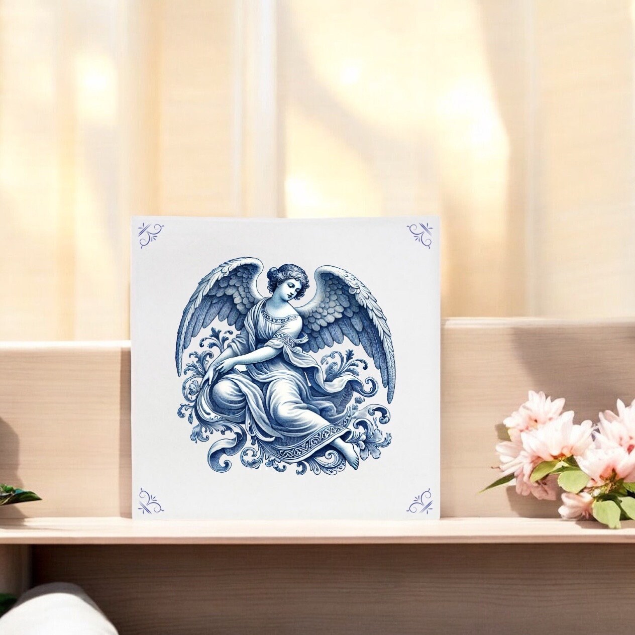 Angel, Delft Blue Tile, Tile, Delft Blue, Kitchen Tile, Bathroom