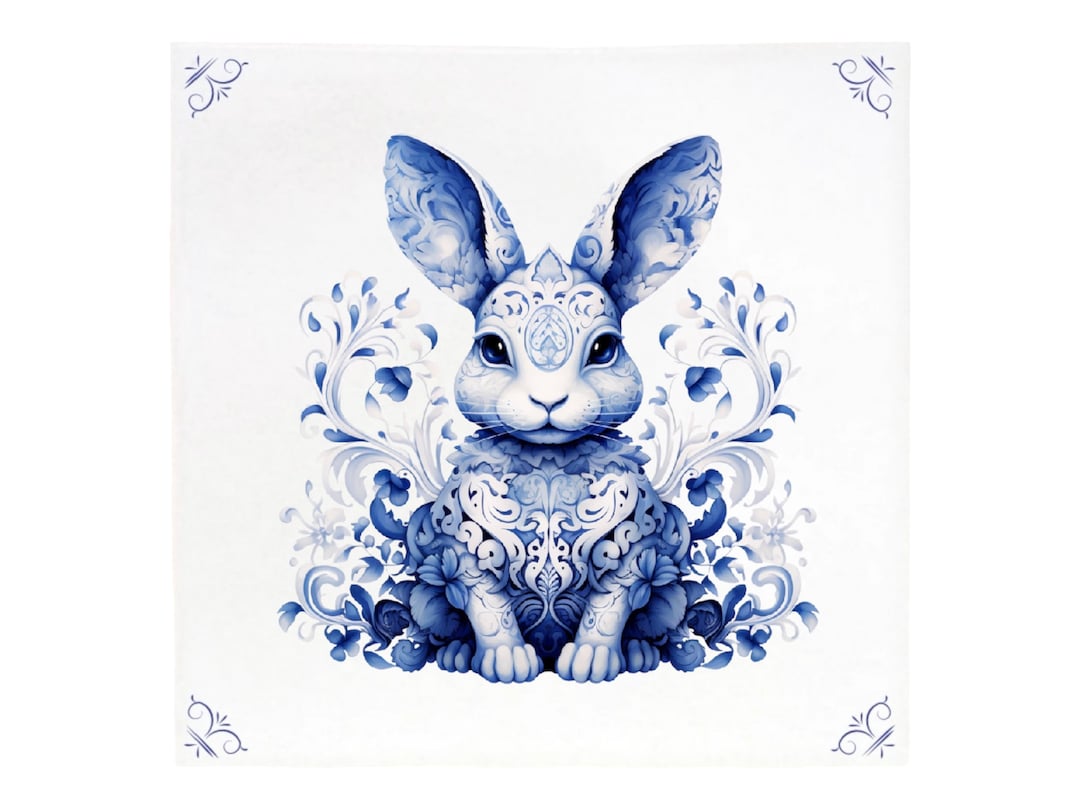 Delf Blue Rabbit Delft Blue, Delft Blue Ceramic Tile, Delft Blue Rabbit, Delft Blue ...