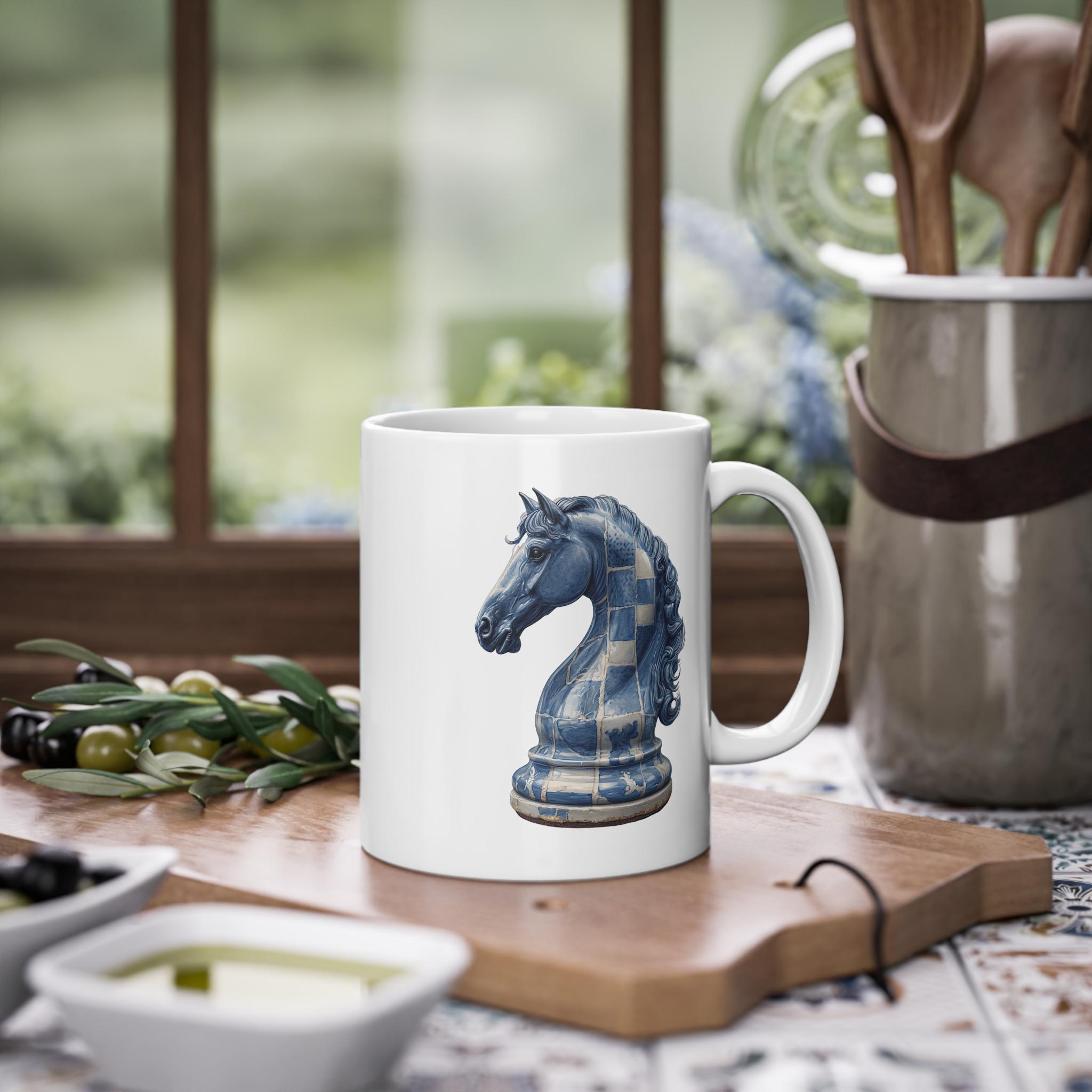 Chess Mug, Delft Blue Ceramic, Chess Design, Chess Lover Gift, Coffee ...