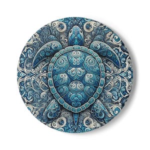 Turtle, Ocean-Inspired Ceramic Coaster, Nautical Home Decor, Turtle Art, Coastal Gift Idea, Beach House Accessory, Sea Turtle, Turtle decor
