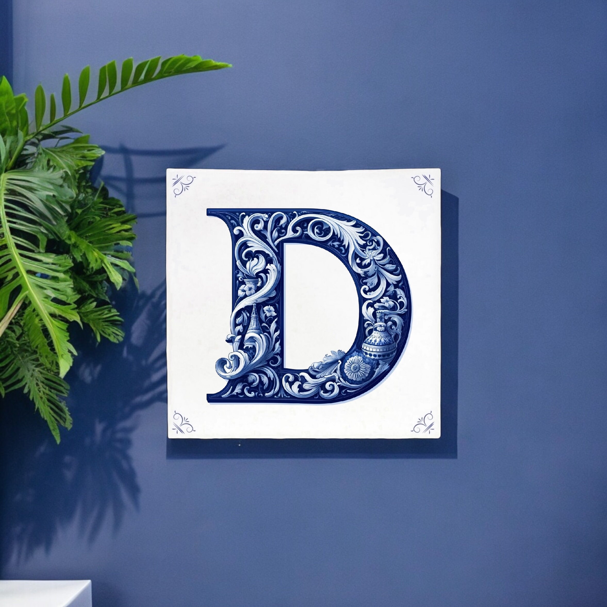 Alphabet, Initial D, Alphabet Tile, Tile, Delft Blue, Kitchen Tile ...