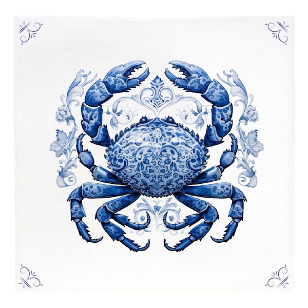 Cancer, Delft Blue, Delft Blue Tile, Zodiac, Tile, Zodiac gift, Astrology, Ceramic, Gift for her, for him, Birthday gift, Horoscope, Crab