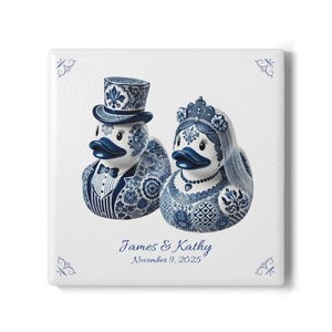 Rubber Duck, delft blue, delft blue tile, bathroom tile, ceramic, backsplash, bathroom decor, Rubber duck decor, duck decor, wedding gift image 3