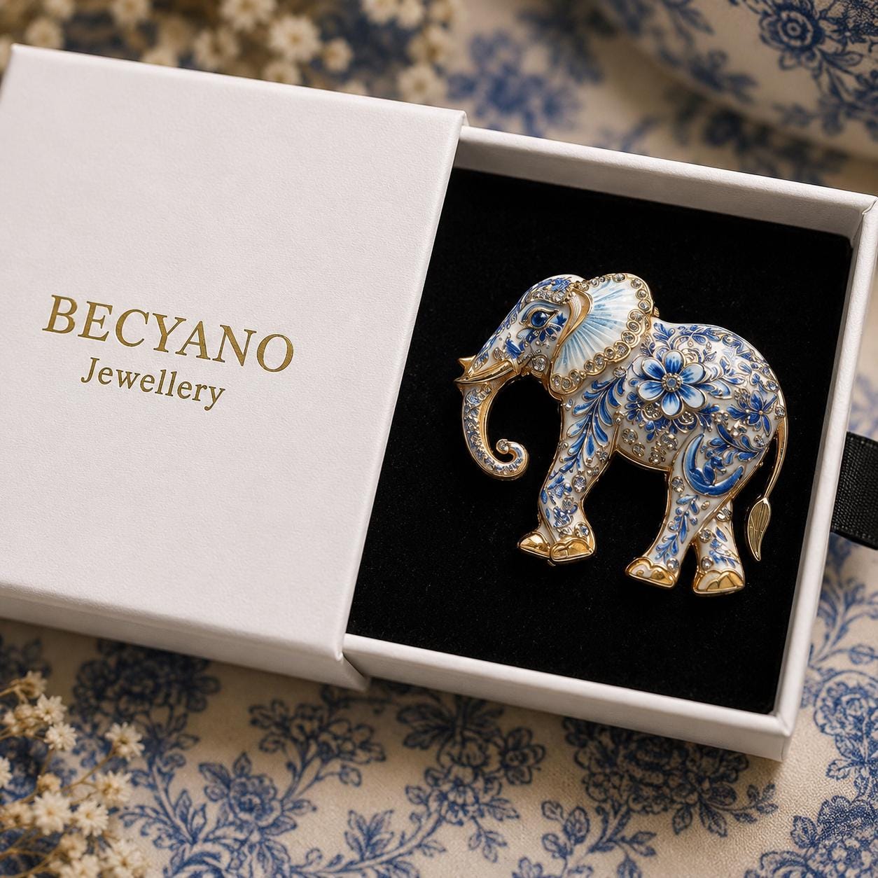 Delft Blue Elephant - Etsy