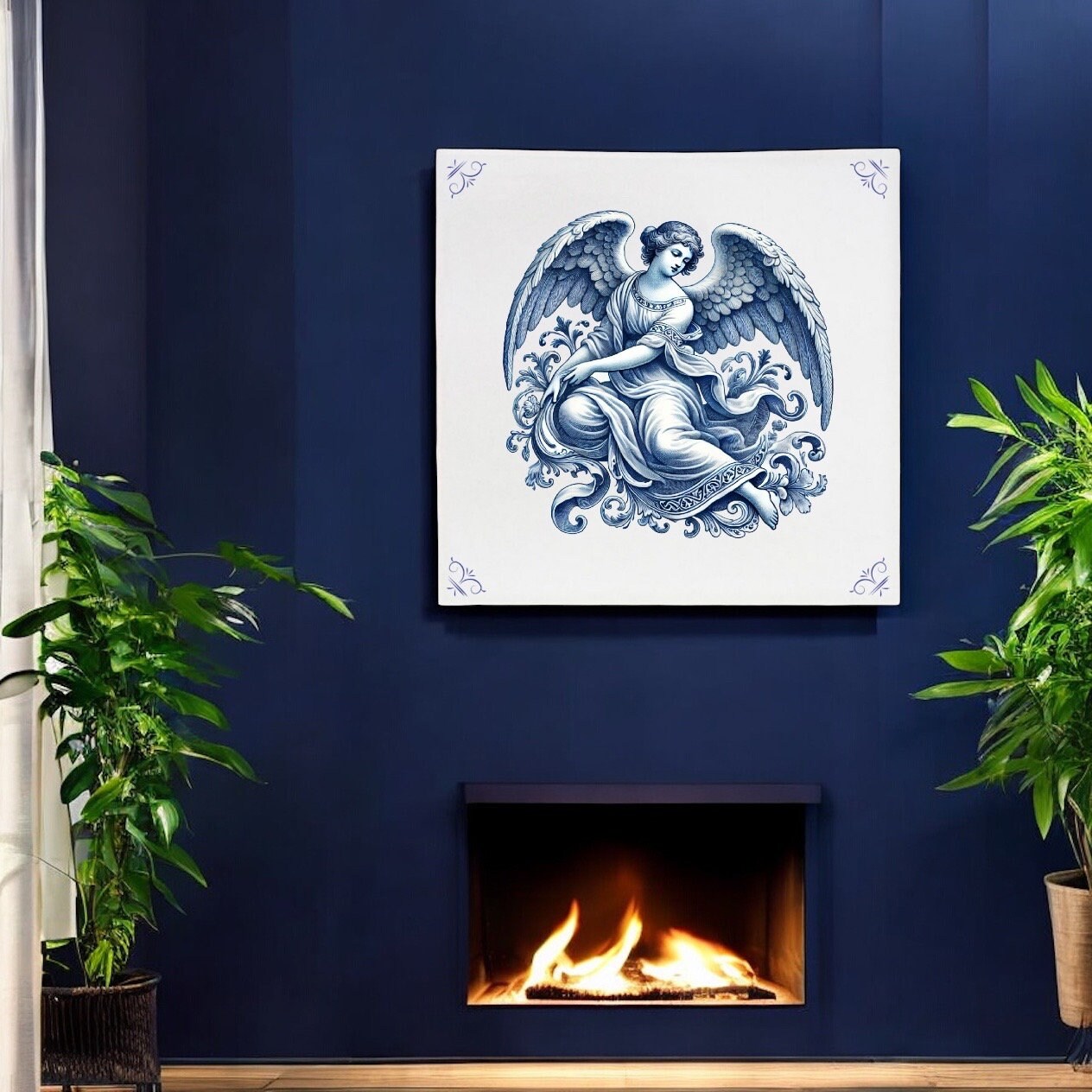 Angel, Delft Blue Tile, Tile, Delft Blue, Kitchen Tile, Bathroom