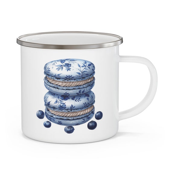 Tasse En émail Bleue - Tasse à Café De Camping - Style Vintage - Neuf Dans Son Emballage