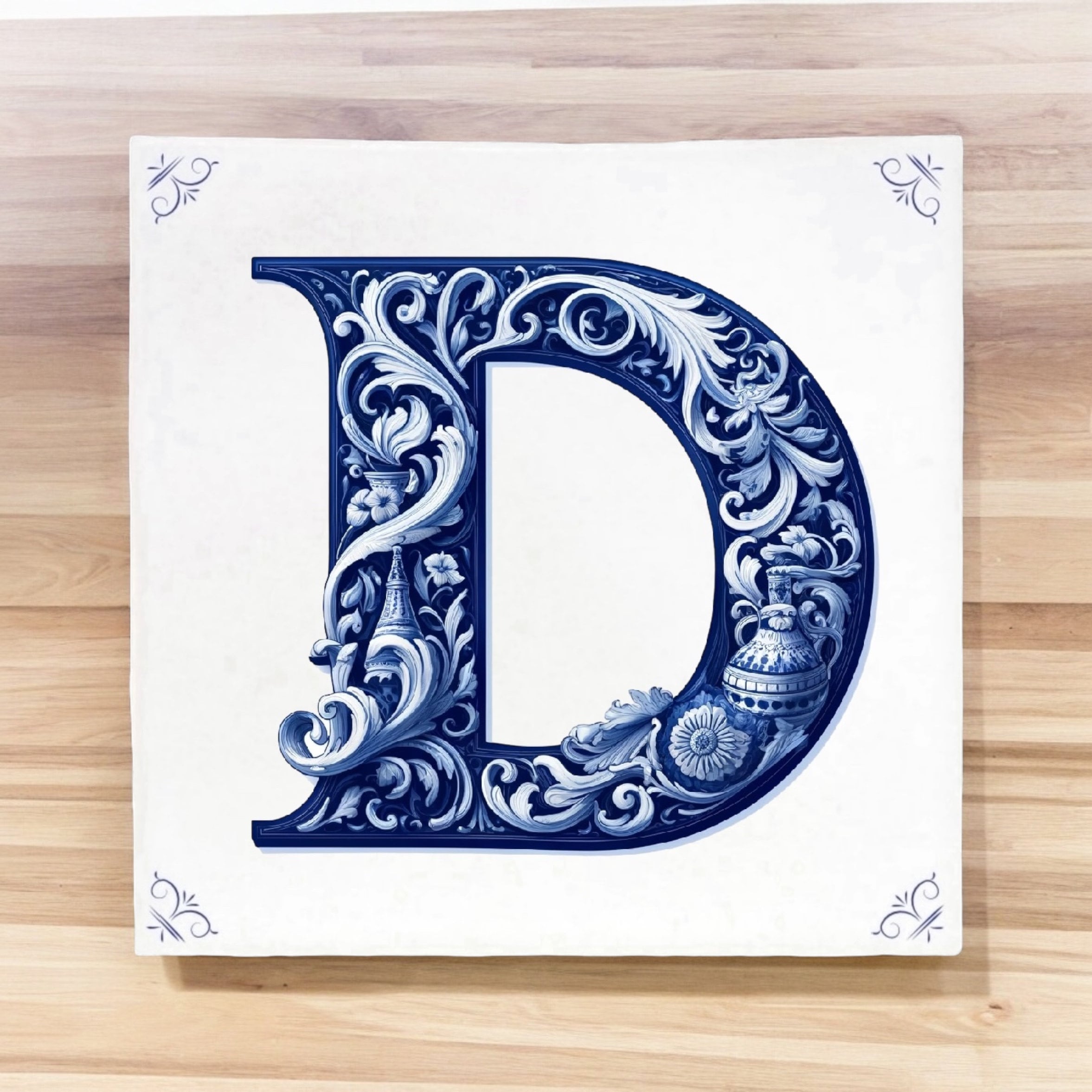 Alphabet, Initial D, Alphabet Tile, Tile, Delft Blue, Kitchen Tile ...