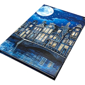 Notebook Delft Blue, Notebook, Amsterdam, Canal house, Delft Blue, Memobook, Diary, Journal, Canal houses, stationery, dutch design, for her