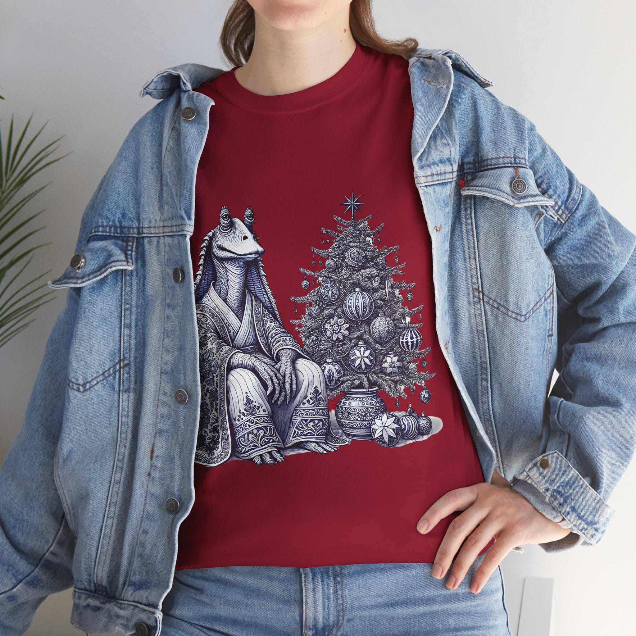 ジャー・ジャー・ビンクスTシャツ、デルフトブルー、スター・ウォーズ 