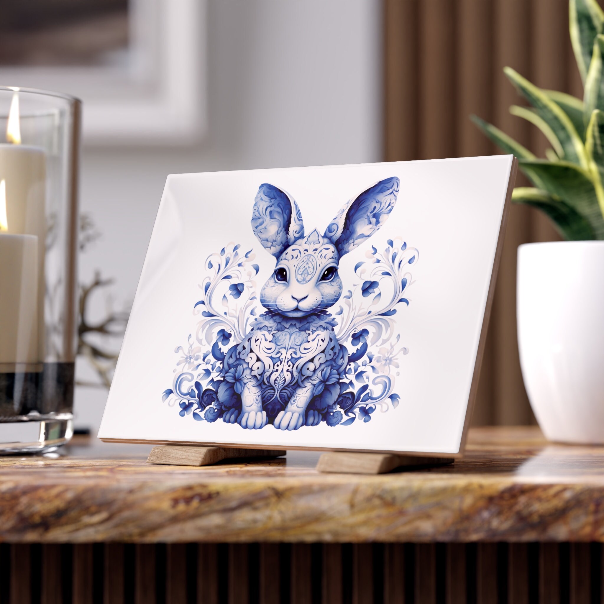 Photo inspiration: Accent Bunny Rever Porcelain Tile Backsplash Reference: Rabbit Bunny Ceramic Tile 6 X 8 Delft Blue Delft