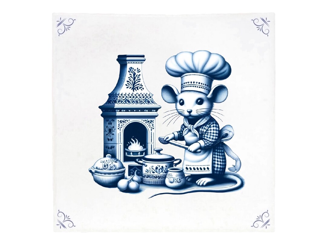 Mouse, Tile, Delft Blue, Kitchen Tile, Bathroom Tile, Wall Art, Blue ...