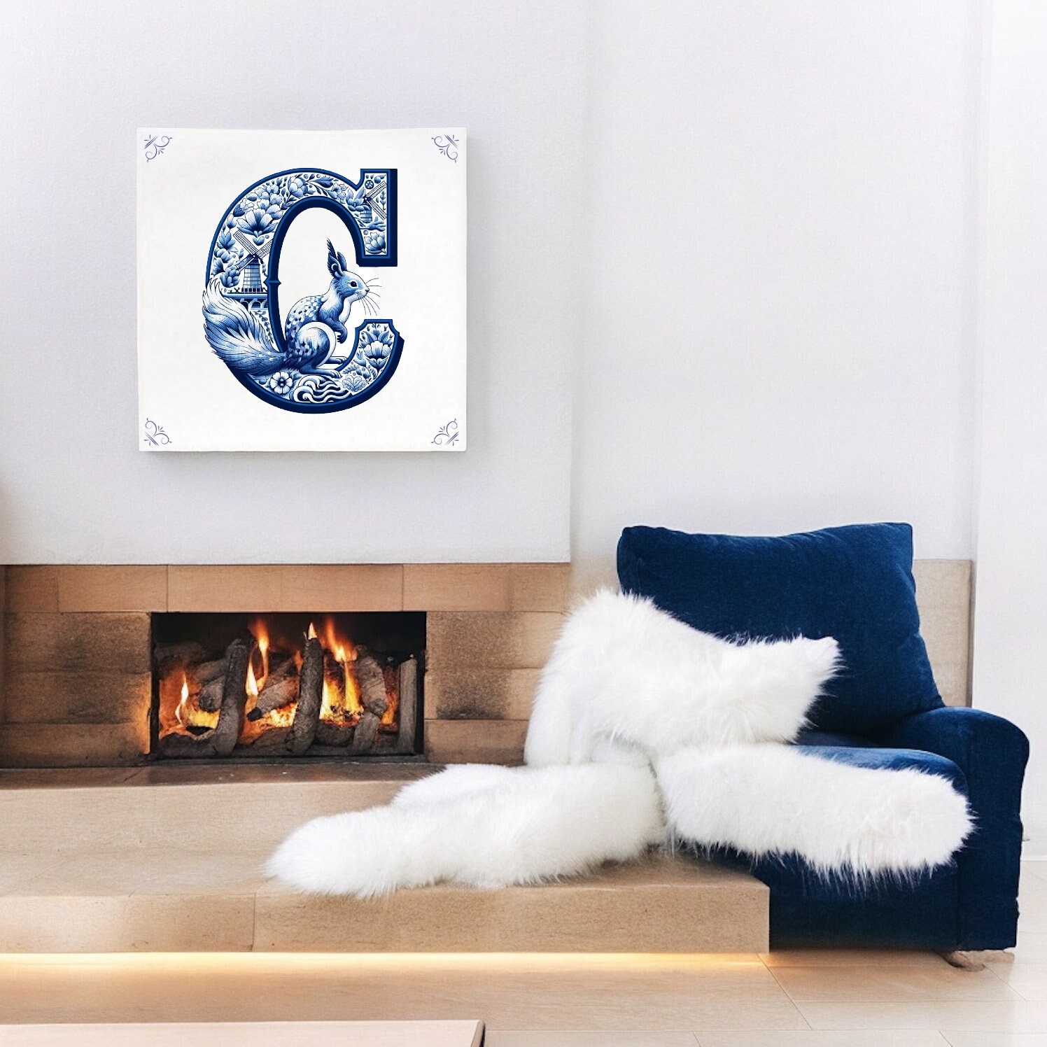 Alphabet, Initial C, Alphabet Tile, Tile, Delft Blue, Kitchen Tile ...