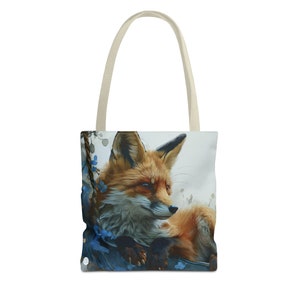 Fox Blue Tote Bag, 13&quot; x 13&#39;&quot;, tote bag, fox, bag, tote, shopping bag, fox bag, bag fox, grocery bag, fox gift, fox lover