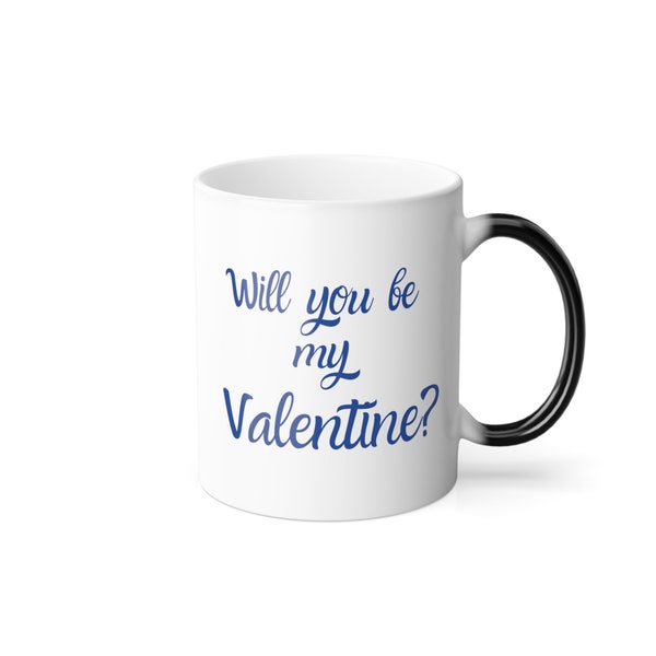 Valentine Magic Mug, Color Morphing Mug, 11oz, color changing mug, mug, mugs, valentine, valentine mug, valentine gift, coffee, love mug