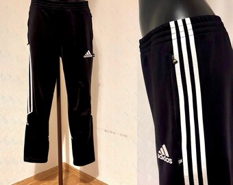 パンツ 00s  snap track pants black y2k Vintage Adidas Snap Pants Y2K Track Pants – Wide Leg Joggers Black