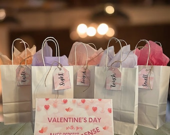 Valentine’s Day 5 Senses Gift Tags and Card, Gift for Him, Gift for Her, Five Senses Gift Tags, Valentine’s Day Card