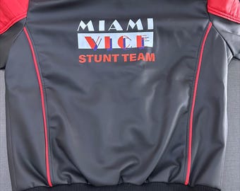 Ryan Gosling Miami Vice Jacket, The Fall Guy Stunt Team Leather Bomber, Black Red Movie Cosplay Jacket, Men's Gift