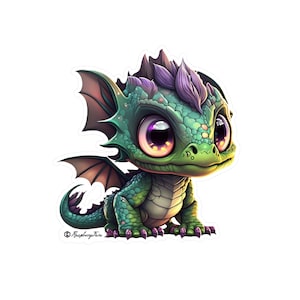 Cute Dragon Sticker | Mythical Creature | Fantasy Art | Dragon Sticker | Laptop Sticker | Fantasy Lover | Dragon Mom | Dragon Lover