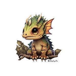 Cute Dragon Sticker | Mythical Creature | Fantasy Art | Dragon Sticker | Laptop Sticker | Fantasy Lover | Dragon Mom | Dragon Lover