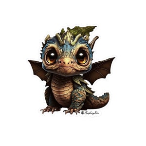 Cute Dragon Sticker | Mythical Creature | Fantasy Art | Dragon Sticker | Laptop Sticker | Fantasy Lover | Dragon Mom | Dragon Lover