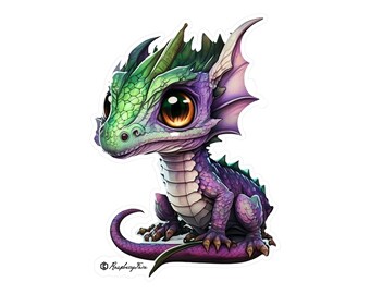 Cute Dragon Sticker Mythisch wezen | Fantasie kunst | Dragon Sticker Laptop Sticker Fantasy Lover Dragon Mom Dragon Lover Cadeau