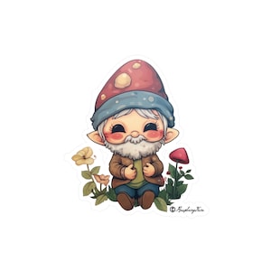 Enchanted Gnome Sticker | Cute Garden Gnome Sticker | Whimsical Magical Gnome Art | Gifts for Gnome Lovers | Unique, Adorable Art