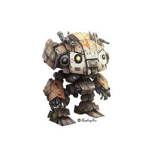 Mini Mech Sticker | Tiny Cute Mech Warriors | Adorable Mech Battle Robots | Miniature Mech | Tiny Robot Stickers | Micro Mechs